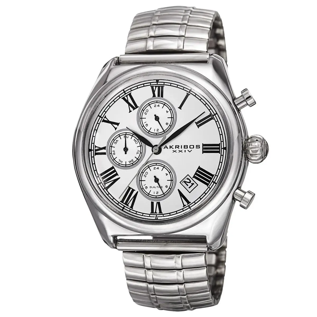 Men`s Akribos Xxiv AK827SS Men`s Silver-tone Stainless Steel Bracelet Watch