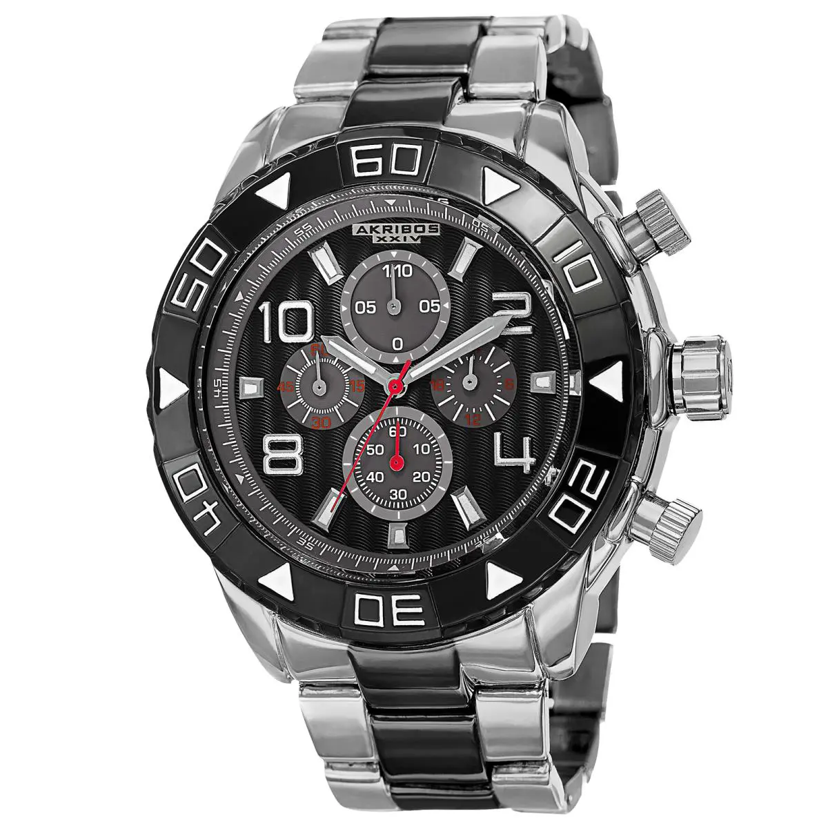 Men`s Akribos Xxiv AK814TTB Divers Bezel Chronograph Two-tone Bracelet Watch by Akribos XXIV