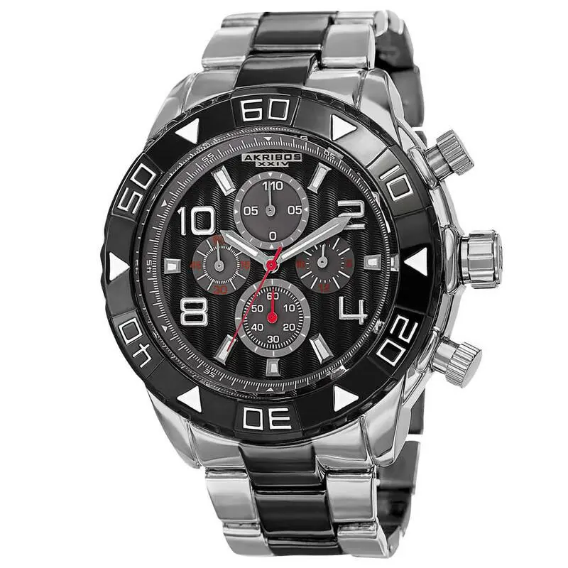 Akribos Xxiv AK814TTB Divers Bezel Chronograph Two-tone Bracelet Men`s Watch