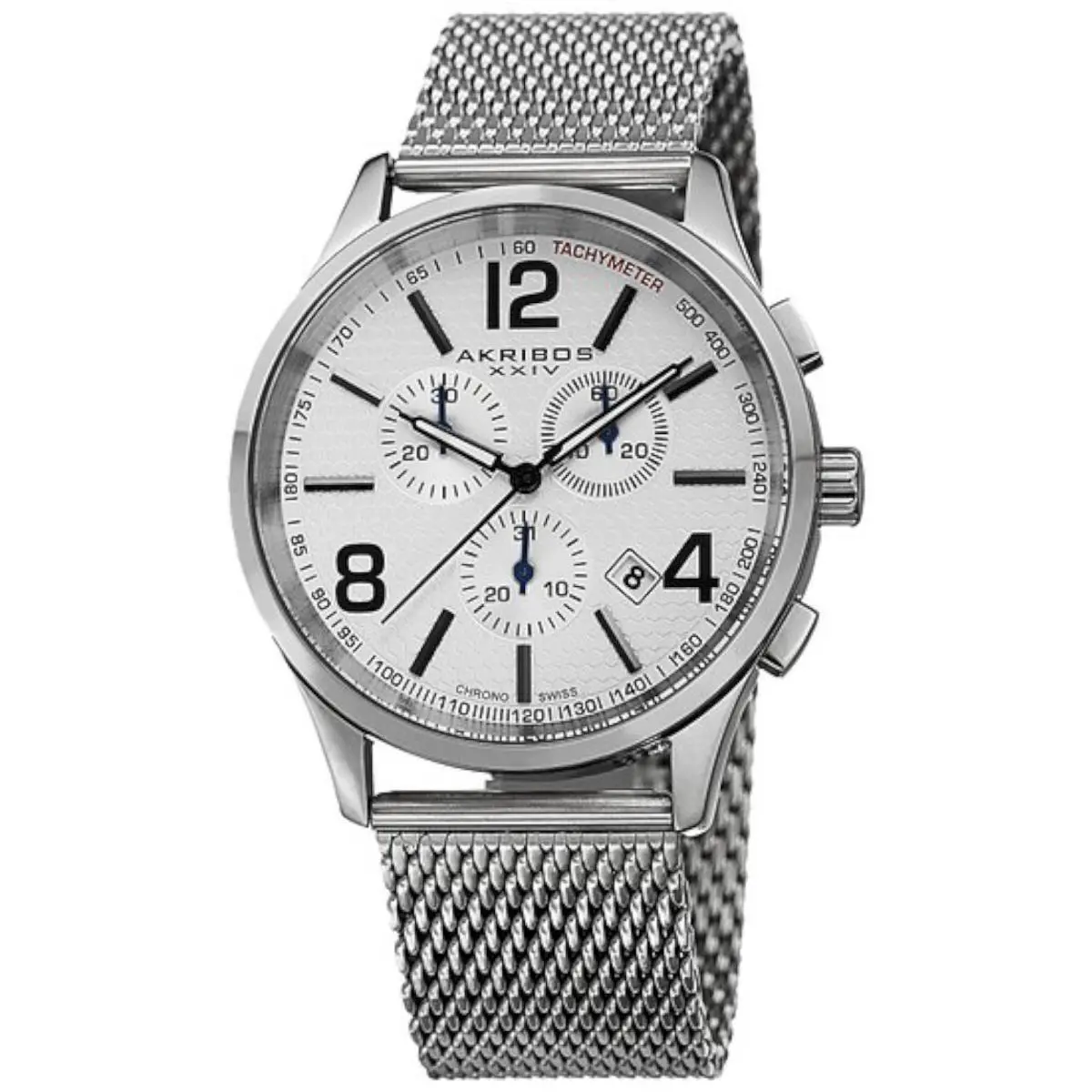 Akribos Xxiv AK719SS Men`s Ultimate Swiss Chronograph Silver-tone Date Watch by Akribos XXIV