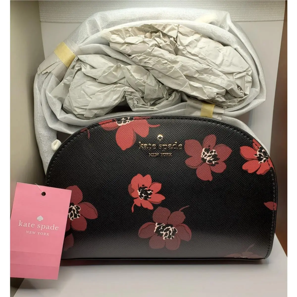 Perry Black Floral Saffiano Dome Crossbody K9606 Red New by Kate Spade