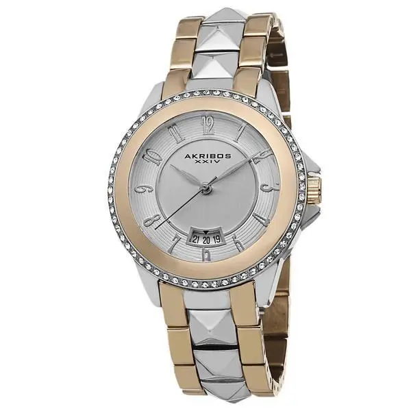 Akribos Xxiv Womens AK654TTG Impeccable Two-tone Stainless Steel Bracelet Watch by Akribos XXIV