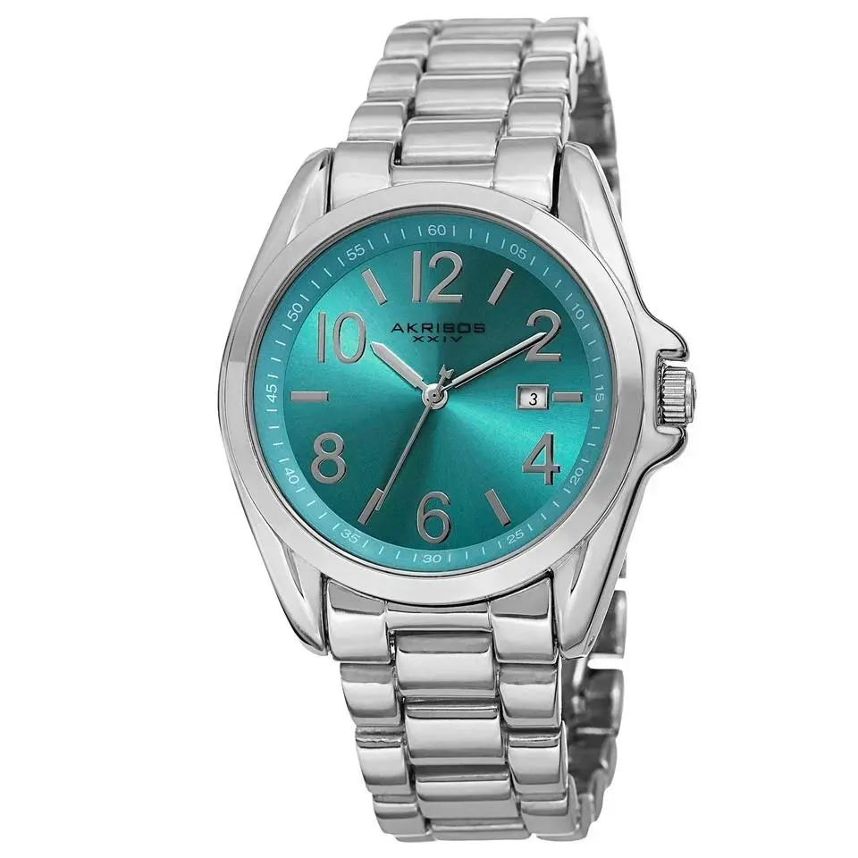 Women`s Akribos Xxiv AK821SS Movement Quartz Silver-tone Diamond Strap Watch
