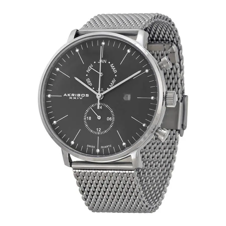 Akribos Xxiv Black Men`s Watch AK685SSB