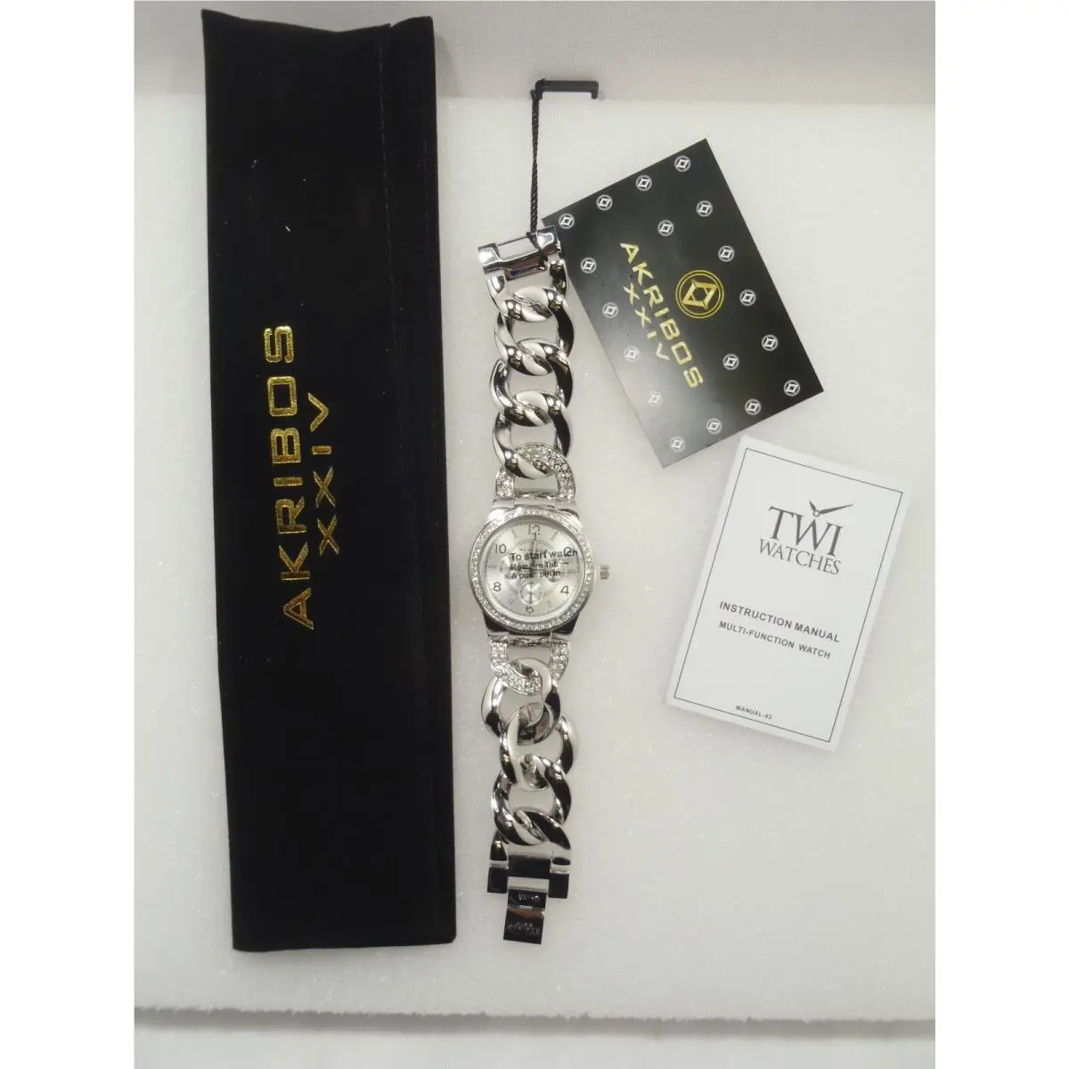 Akribos Xxiv Quartz Multifunction Crystal Accented Twist Cha