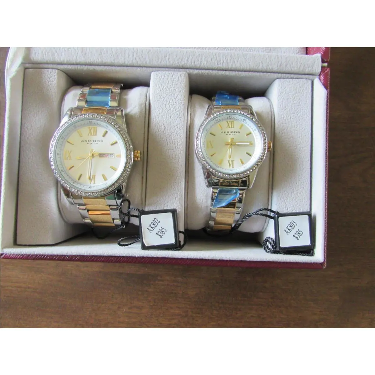 Akribos Xxiv AK892 and 893 Men`s and Woman`s Set Perfect Running Condition
