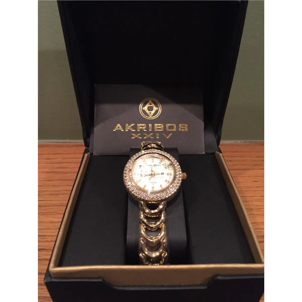 Akribos Xxiv AK804 Diamond Accented Bezel Dial Women`s Watch