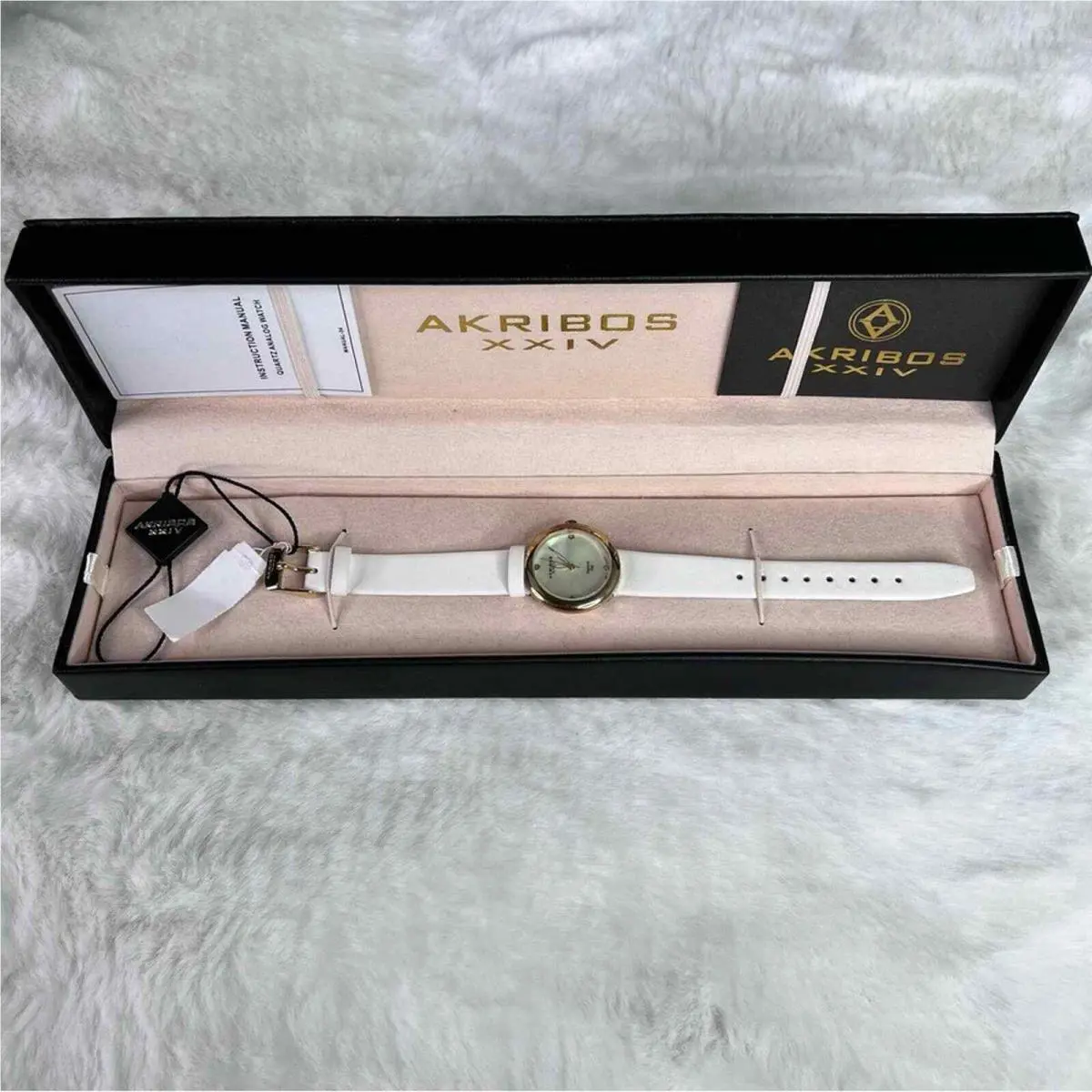 Akribos Xxiv Diamond Dial Embellished Gold - Tone Watch