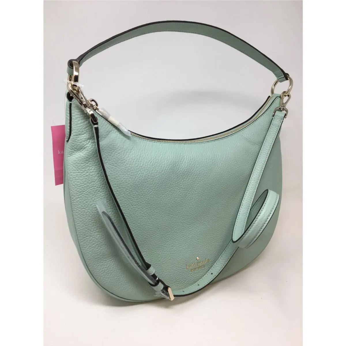 Kate Spade Weston Seawater Green Leather Large Shoulder Bag New