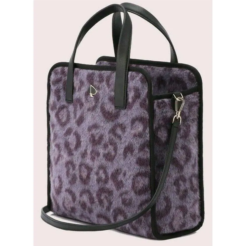 Kate Spade Morley Leopard Fabric Medium NS Crossbody PXRUA696 Purple Leopardo