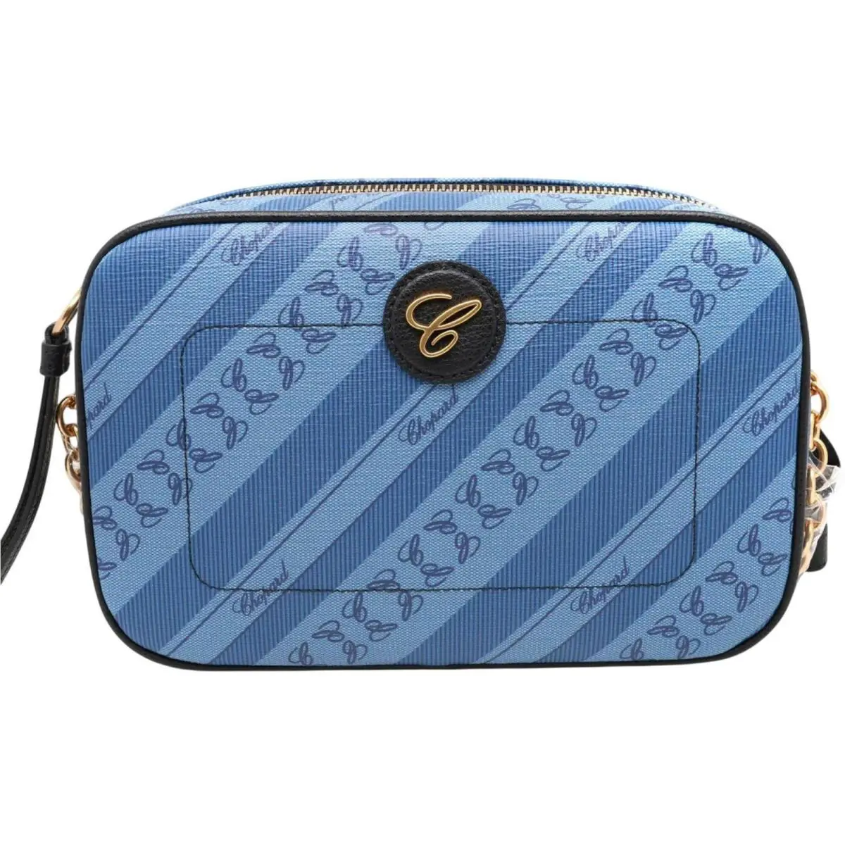 Chopard Women`s Crossbody Bag Happy Sport Blue Canvas Zip-around Mini 95000-1115