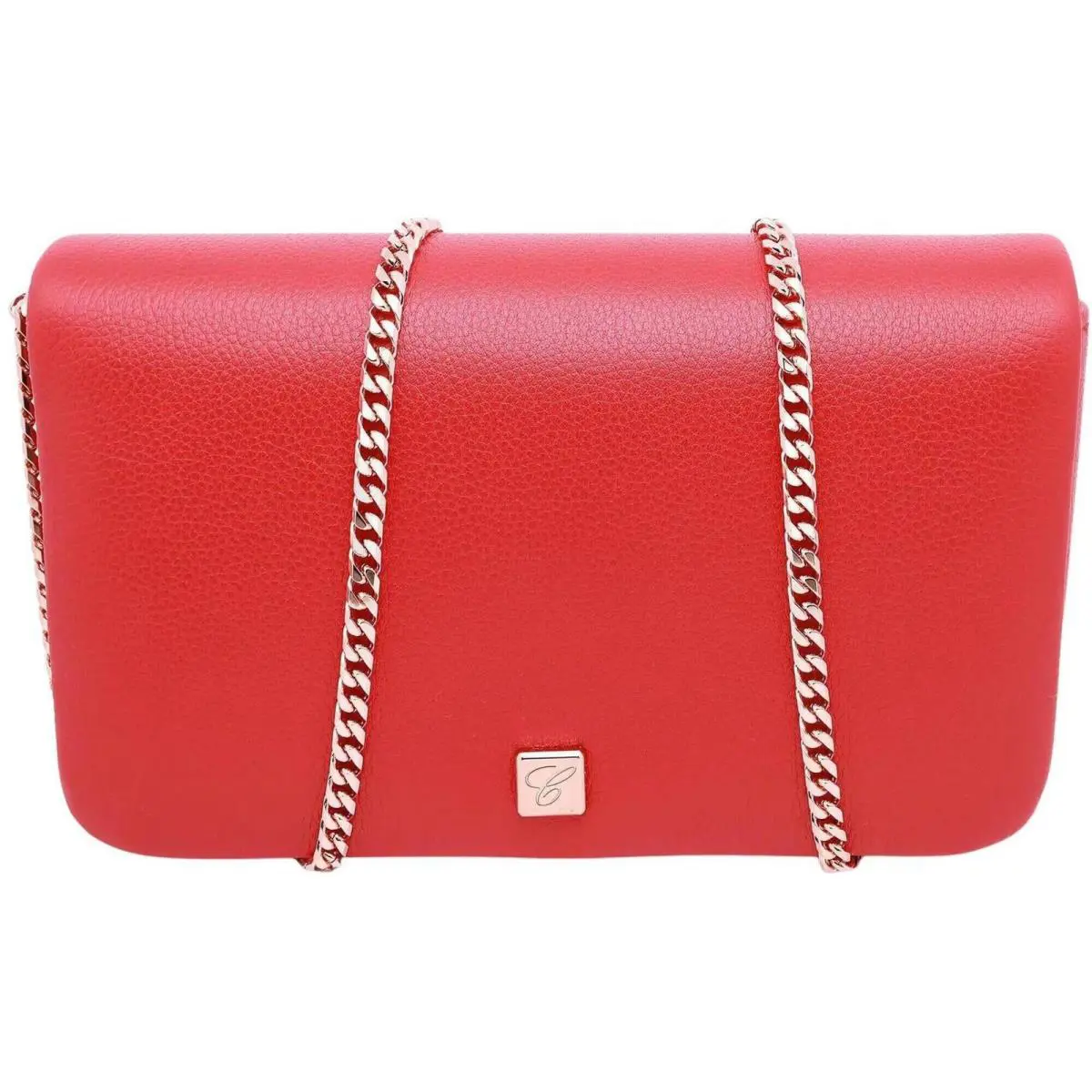 Chopard Women`s Crossbody Bag Ice Cube Red Grained Leather Mini Chain 95000-1105
