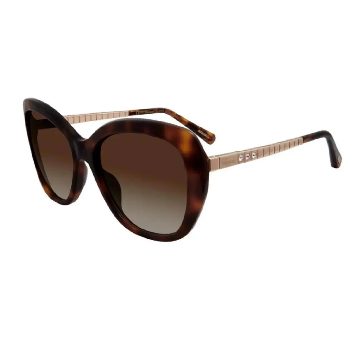 SCH259S Women`s Tortoise Frame Brown Lens Cat Eye Sunglasses 57MM by Chopard
