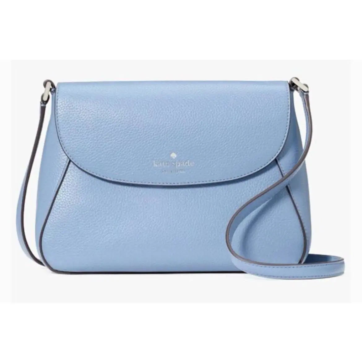 Kate Spade Monica Medium Flap Crossbody Bag Blue Leather Purse KC465