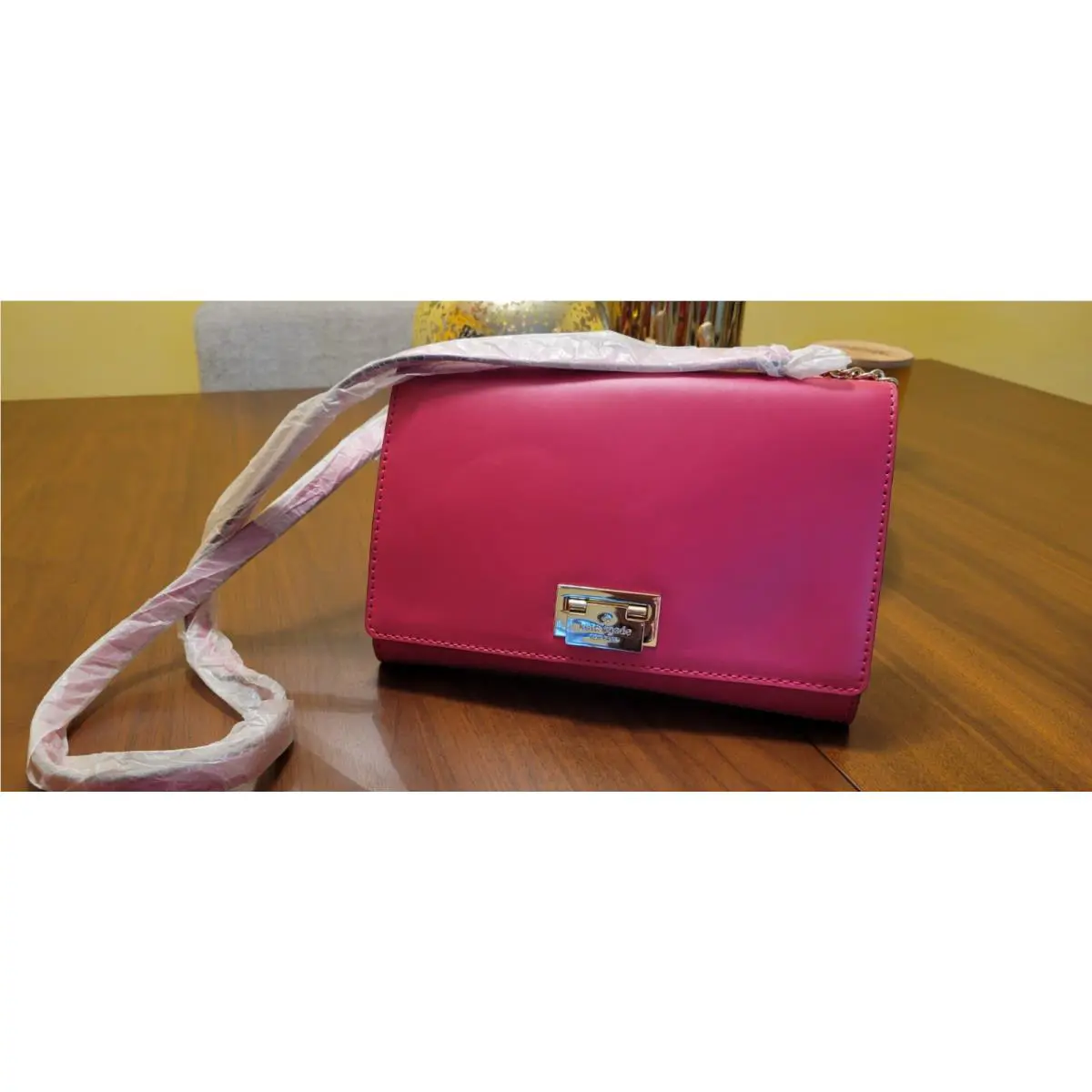 Kate Spade -harwood Place Pink Fiona Leather Purse/crossbody Bag