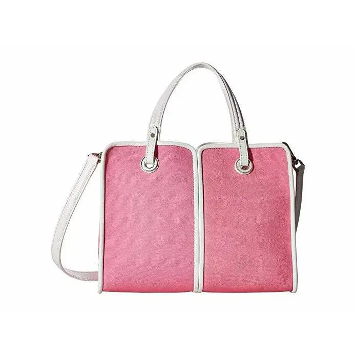 Kate Spade New York Sam Canvas Plunge Medium Satchel Hibiscus Tea