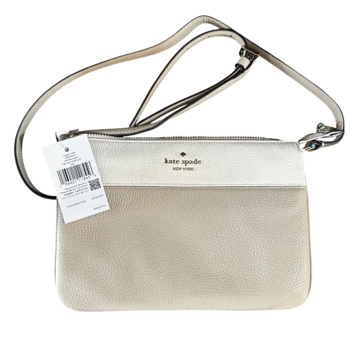 Kate Spade Leila Colorblock Triple Gusset Crossbody Light Sand WKR00423