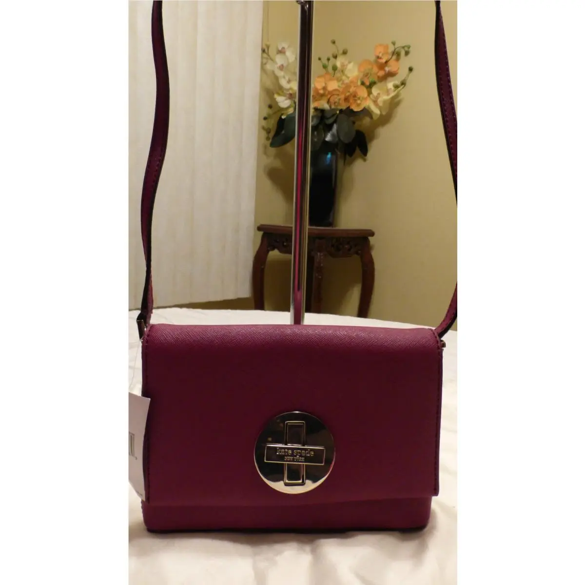 Kate Spade Sally Newbury Lane Saffiano Leather Crossbody Bag Pillbox RED$155