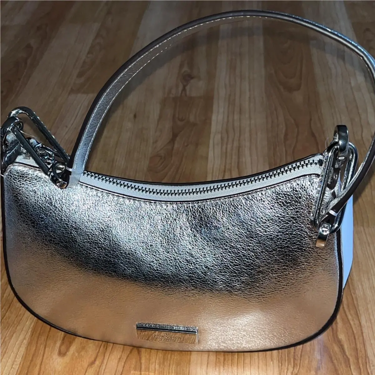 Nina Shoulder Bag Metallic Silver Small Leather Purse New by Kate Spade