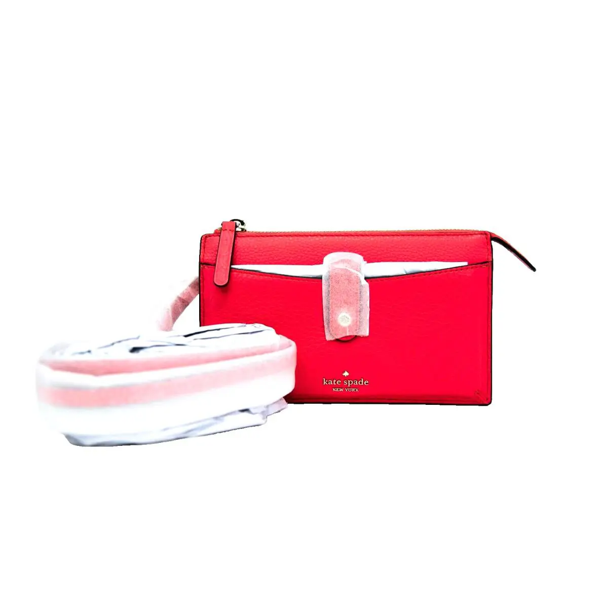 Kate Spade Jackson Small Tab Gusset Crossbody Purse Stoplight Light Red