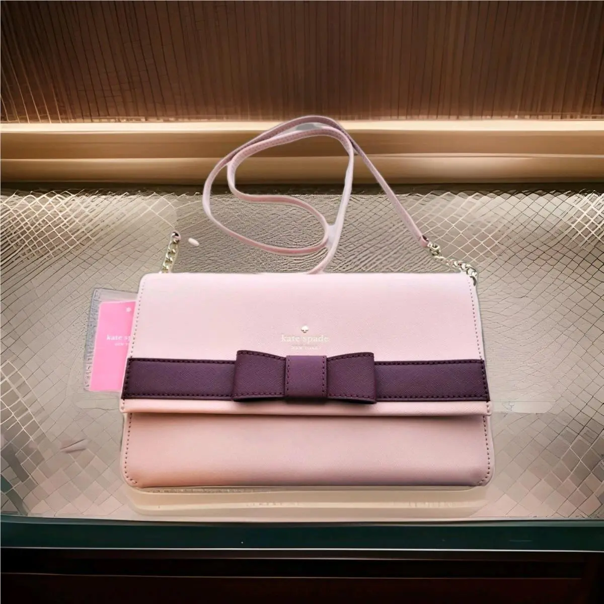 Crossbody Handbag Soft Pink Purse Spring Burgundy Bow Beautiful by Kate Spade
