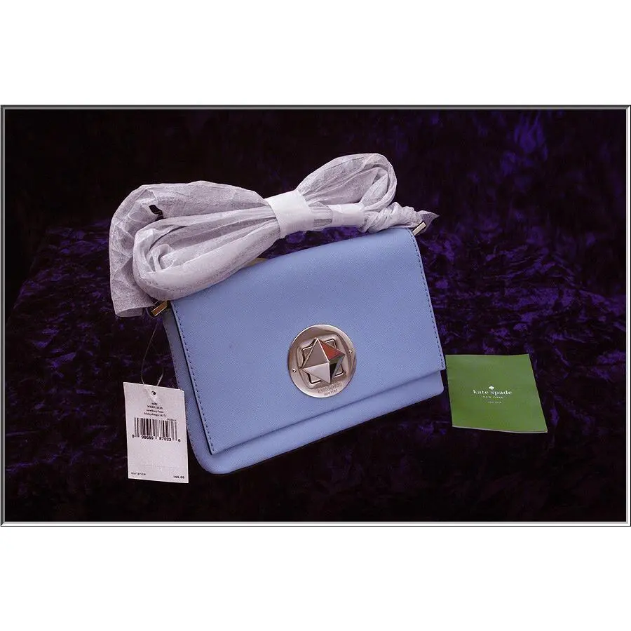 Kate Spade Newbury Lane Sally Blue Hydrangea Leather Crossbody w/ Tags