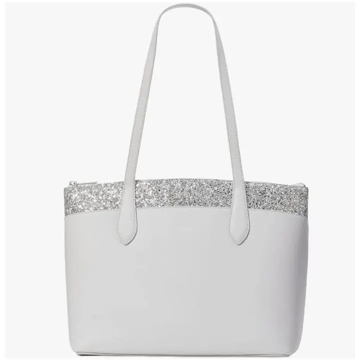 New York Flash Glitter Gray Tote Saffiano K8706 by Kate Spade