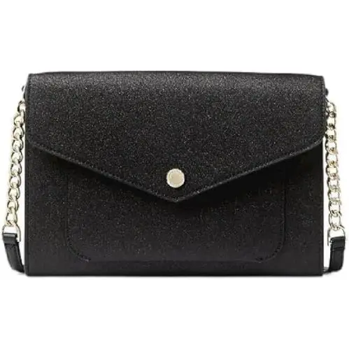 Kate Spade Tinsel Glitter Flap Crossbody Envelope Purse - Black