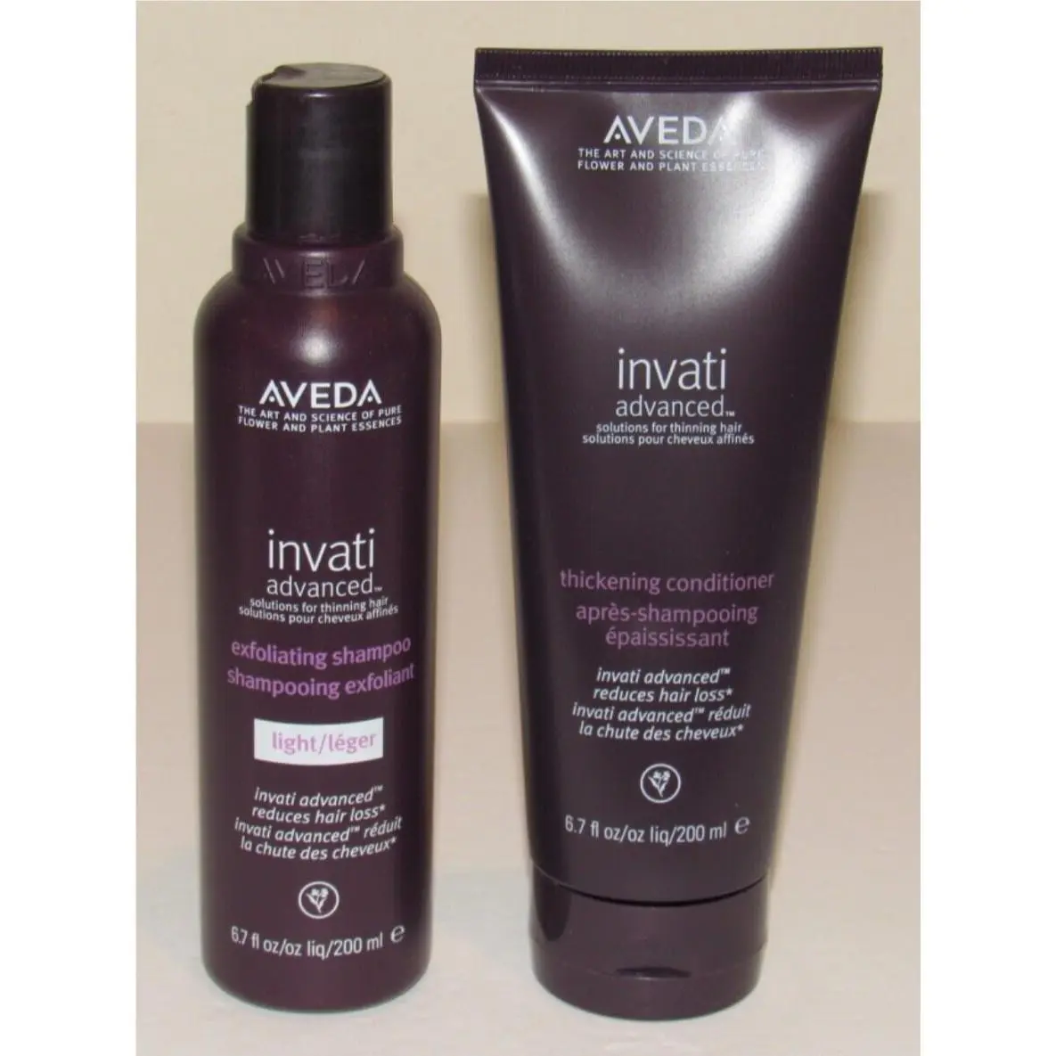 Invati Advanced Light Shampoo and Conditioner Set Full Size 6.7 Oz 200 mL by Aveda