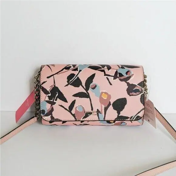 Kate Spade New York Cameron Small Flap Crossbody Pink Multi Paper Rose
