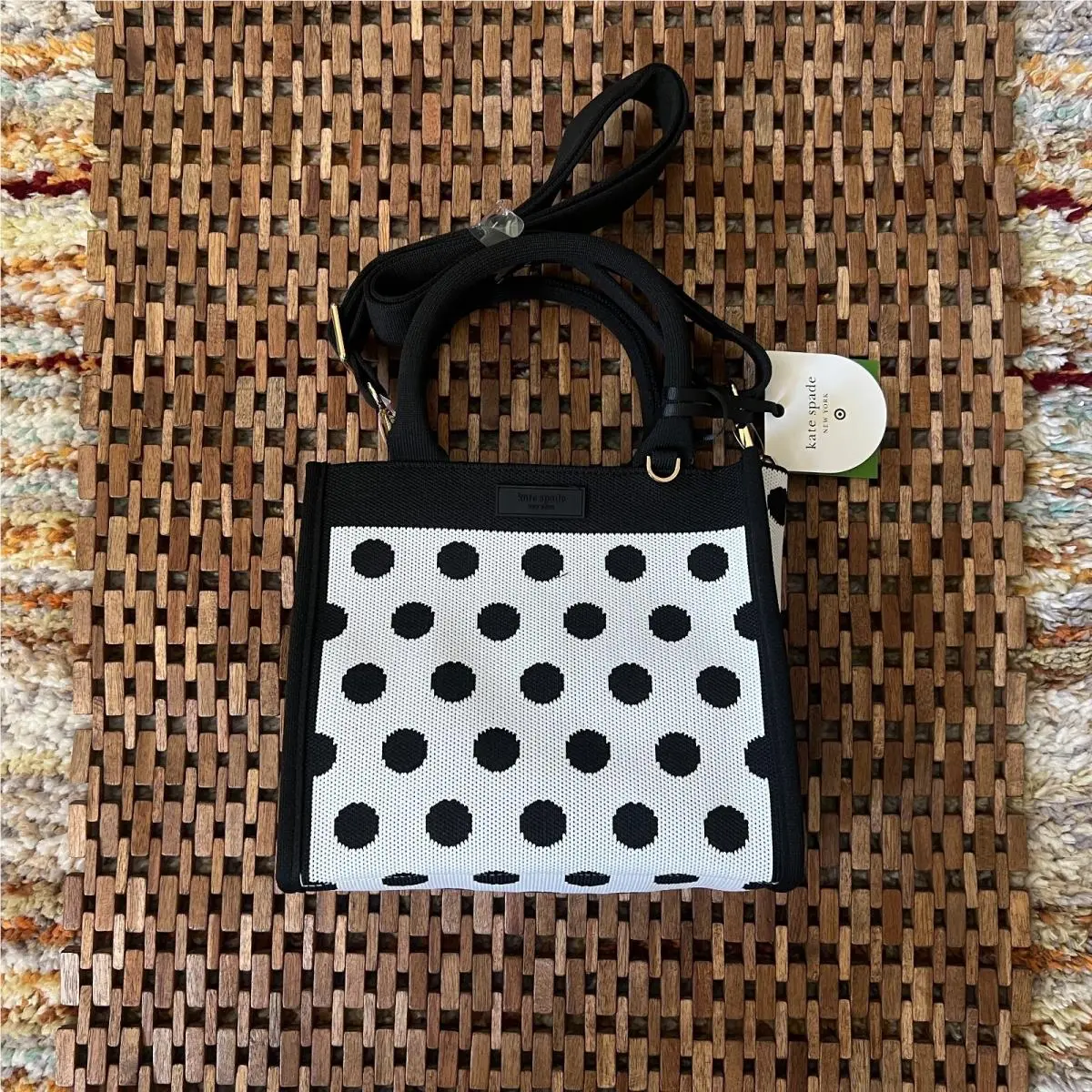 Kate Spade New York x Target Black Polka Dot Crossbody Bag Purse New