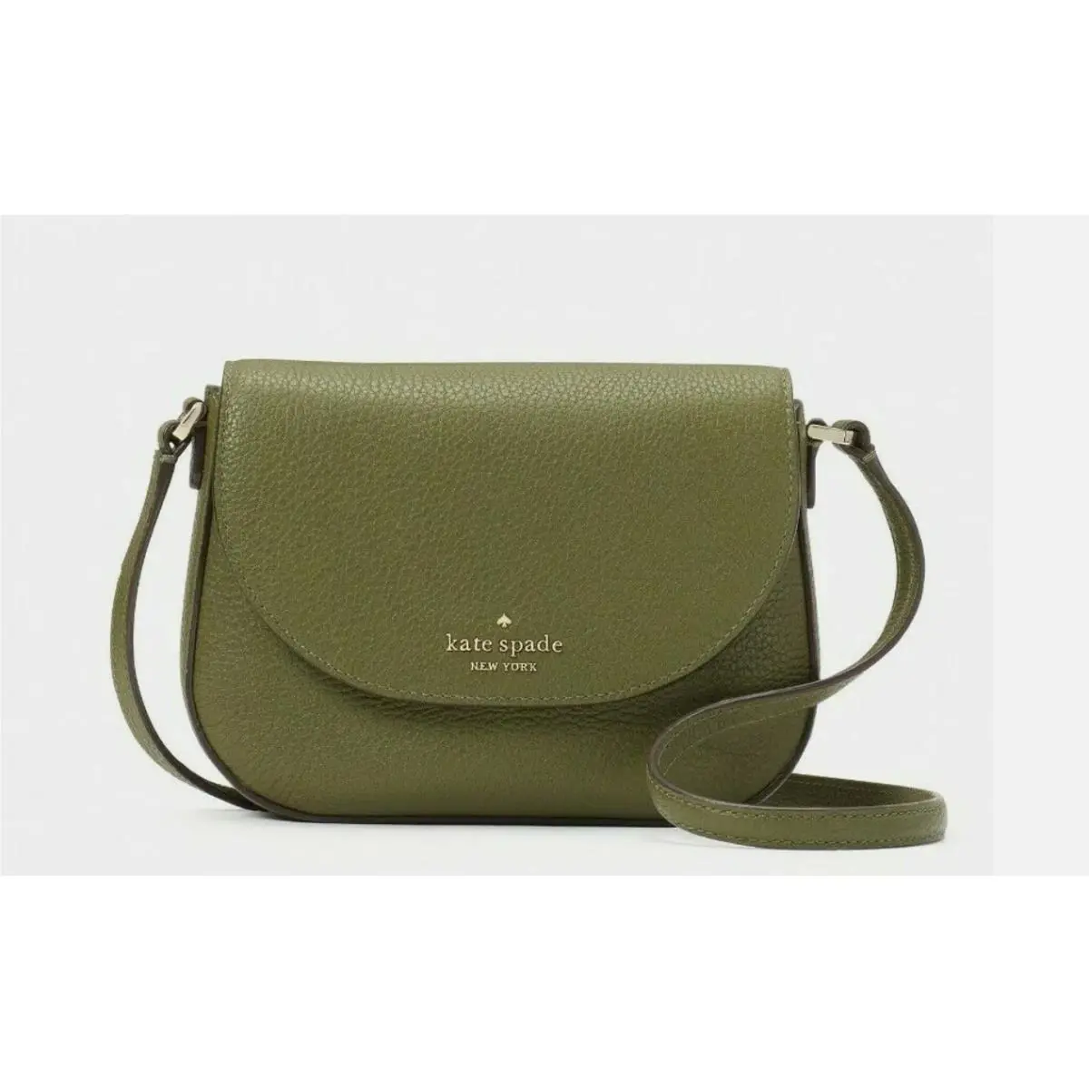 Kate Spade Leila Mini Flap Pebble Leather Crossbody Purse - Enchanted Green
