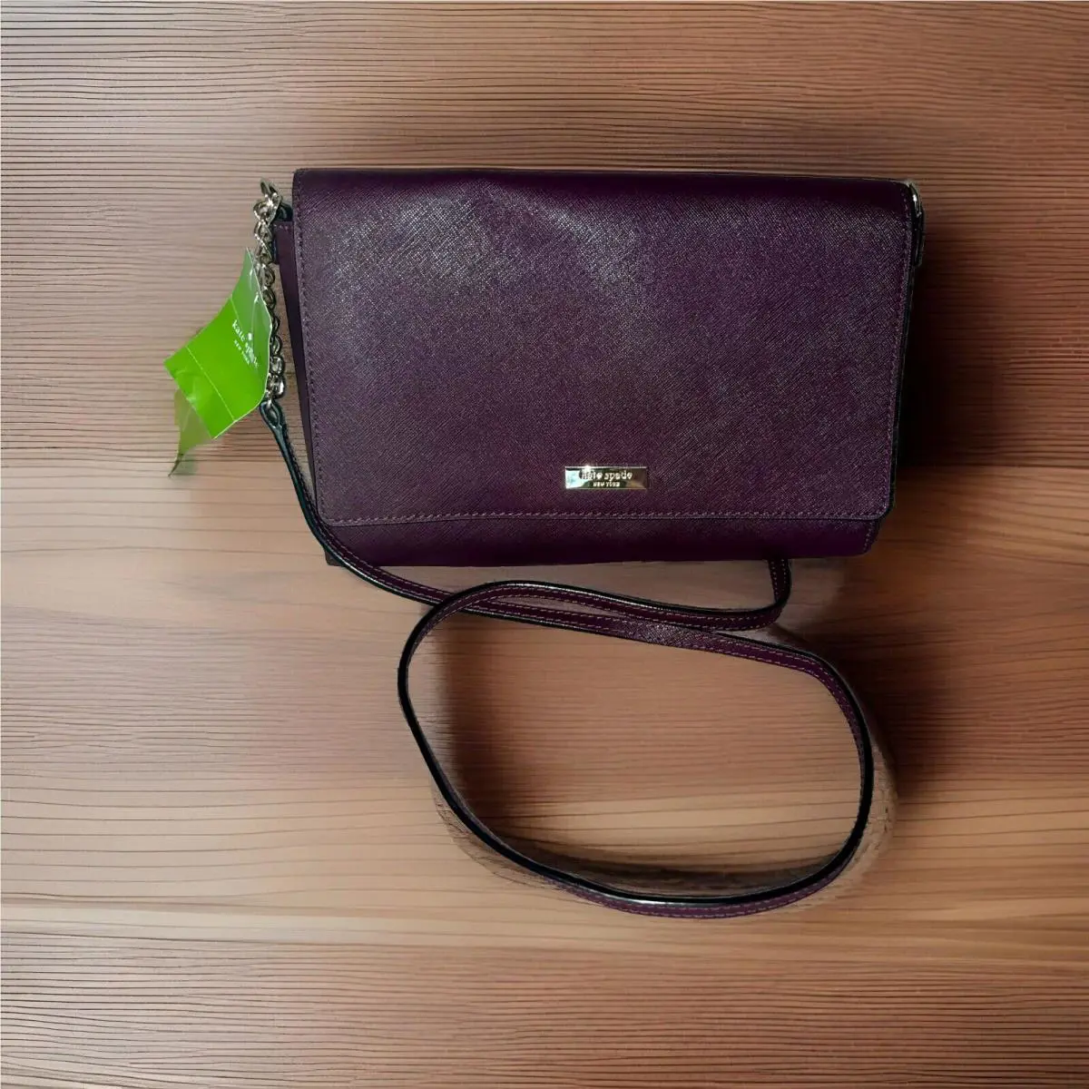 Kate Spade Tilden Place Alek Mahogany Leather Crossbody Bag Gold Accents Cha