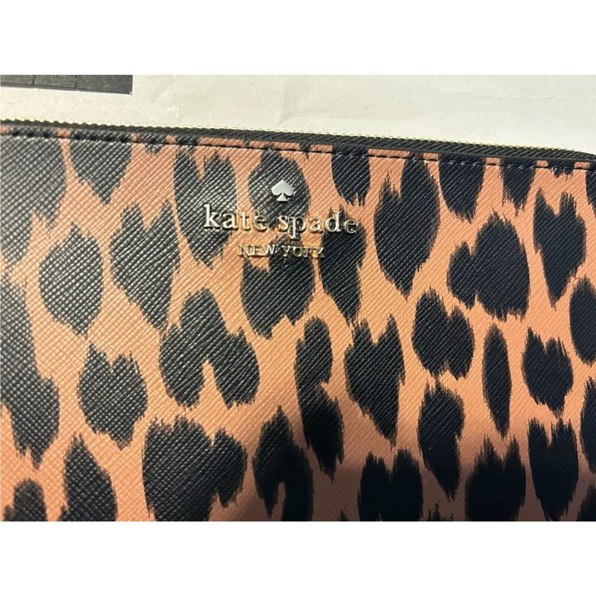 Kate Spade York Lucy Animal Print Toss Black Brown Multi Wristlet