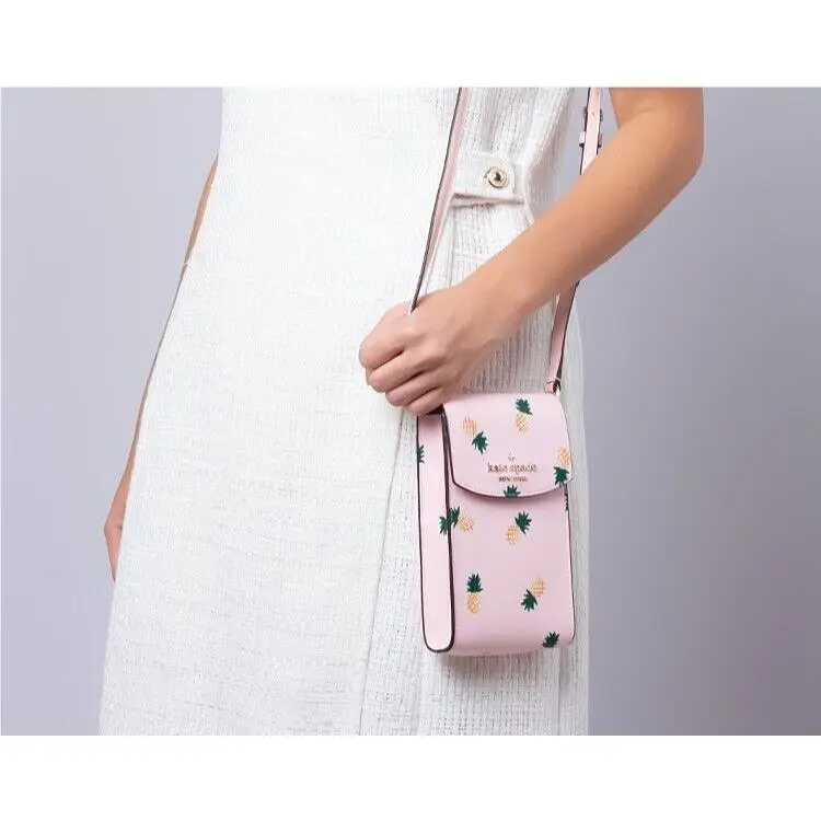 Kate Spade Staci Pineapples Print North South Crossbody Pink Multi