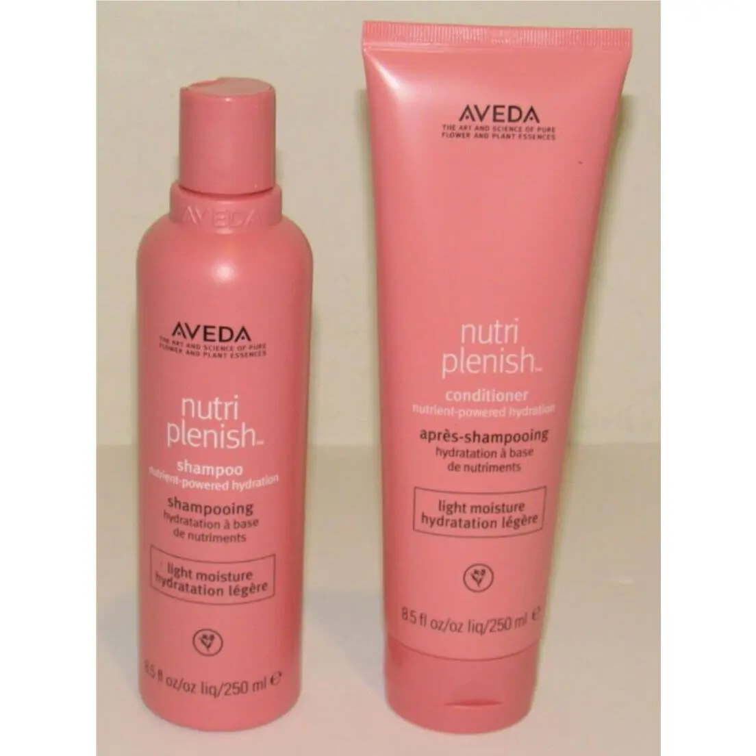 Aveda Nutriplenish Light Moisture Shampoo and Conditioner Set Full Size 8.5 Oz