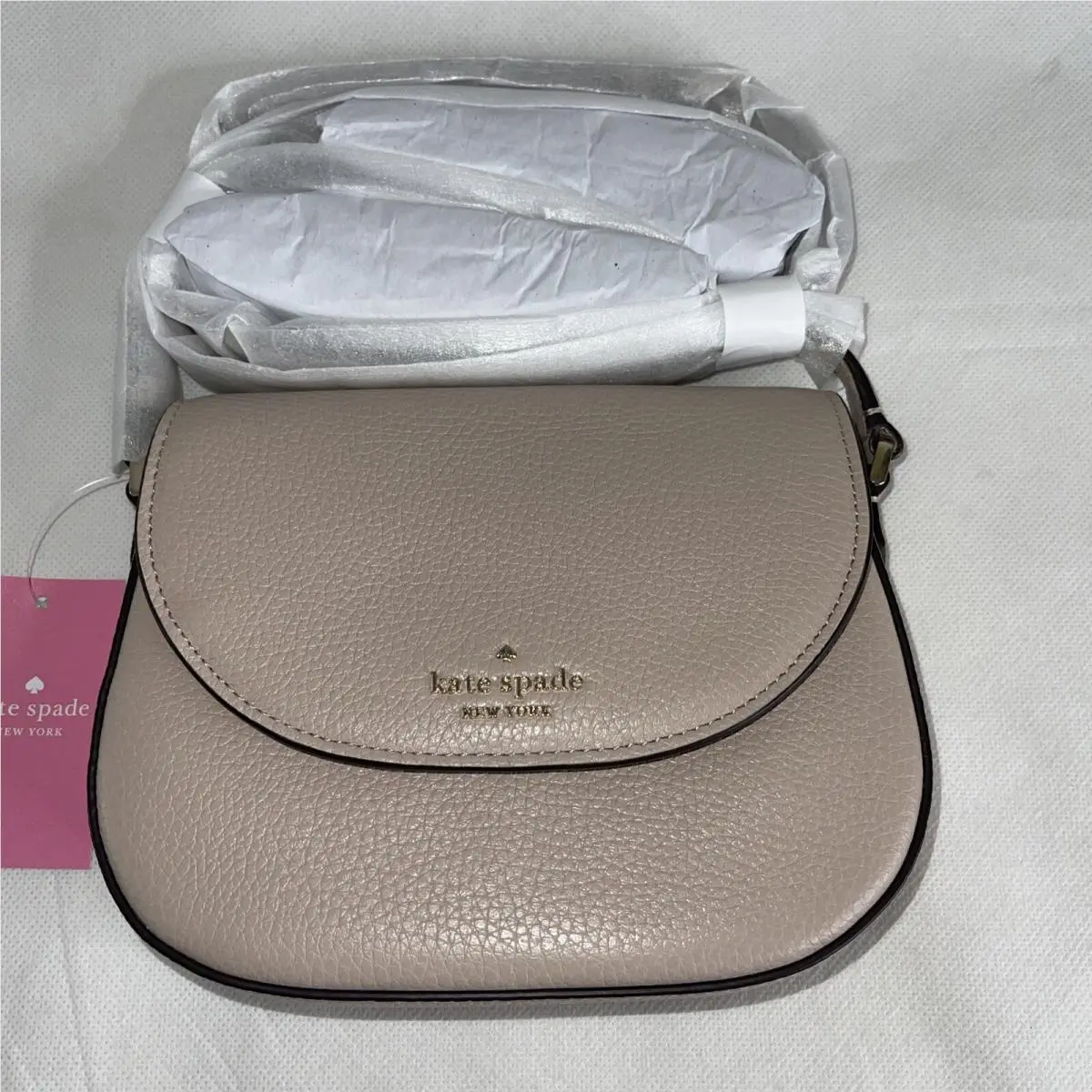 New  Leila Mini Flap Crossbody Pebble Leather Frosty Sky by Kate Spade