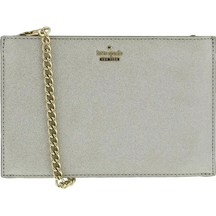 Kate Spade Burgess Court Mini Sima Crossbody Silver Leather Small PWRU6022-040