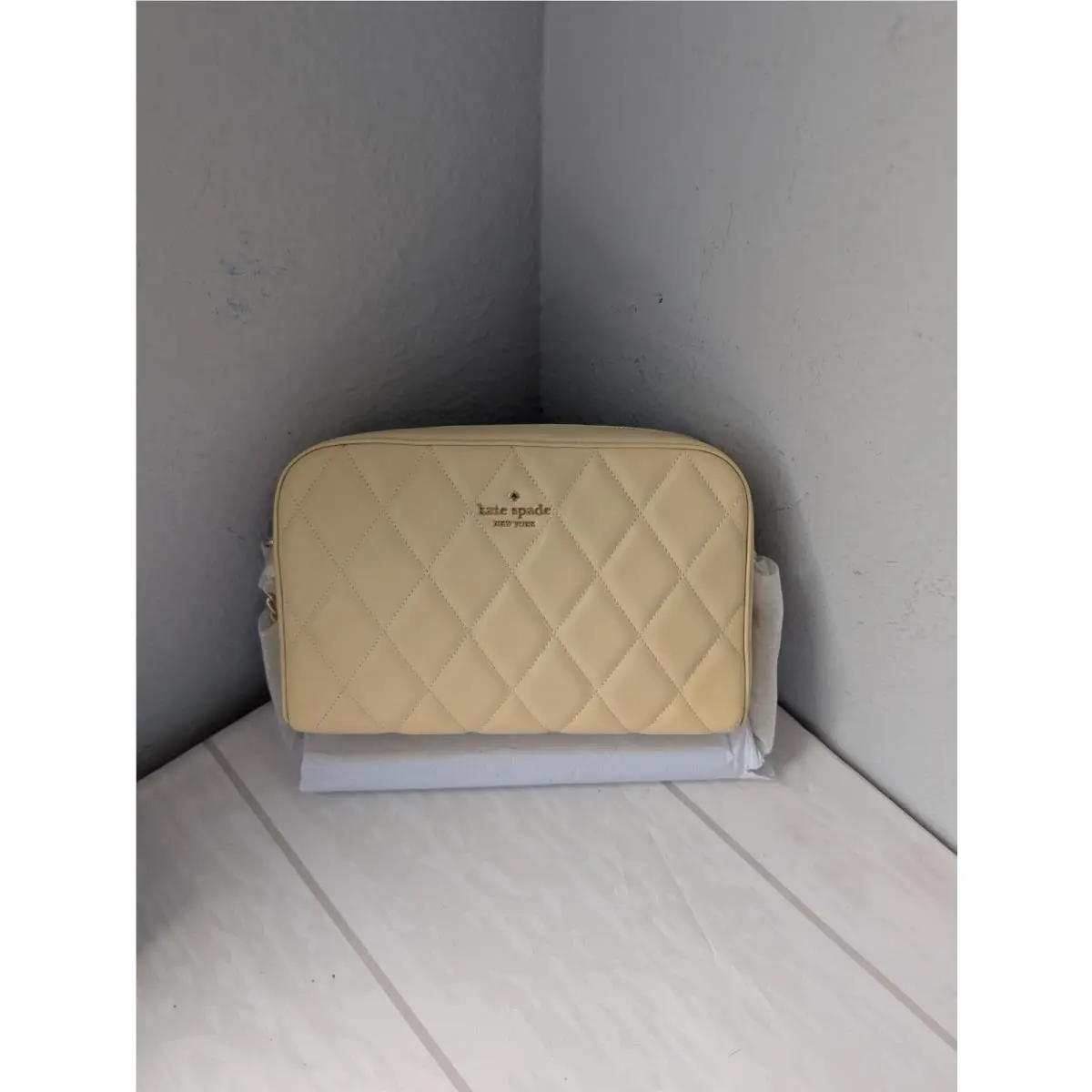 Kate Spade Carey Smooth Quilted Leather Camera Crossbody Handbag Wild Sage