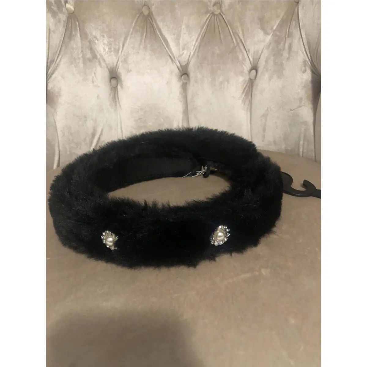 Kate Spade Brighton Lane Black Fur Jewelled Bag Handbag Shoulder Strap New