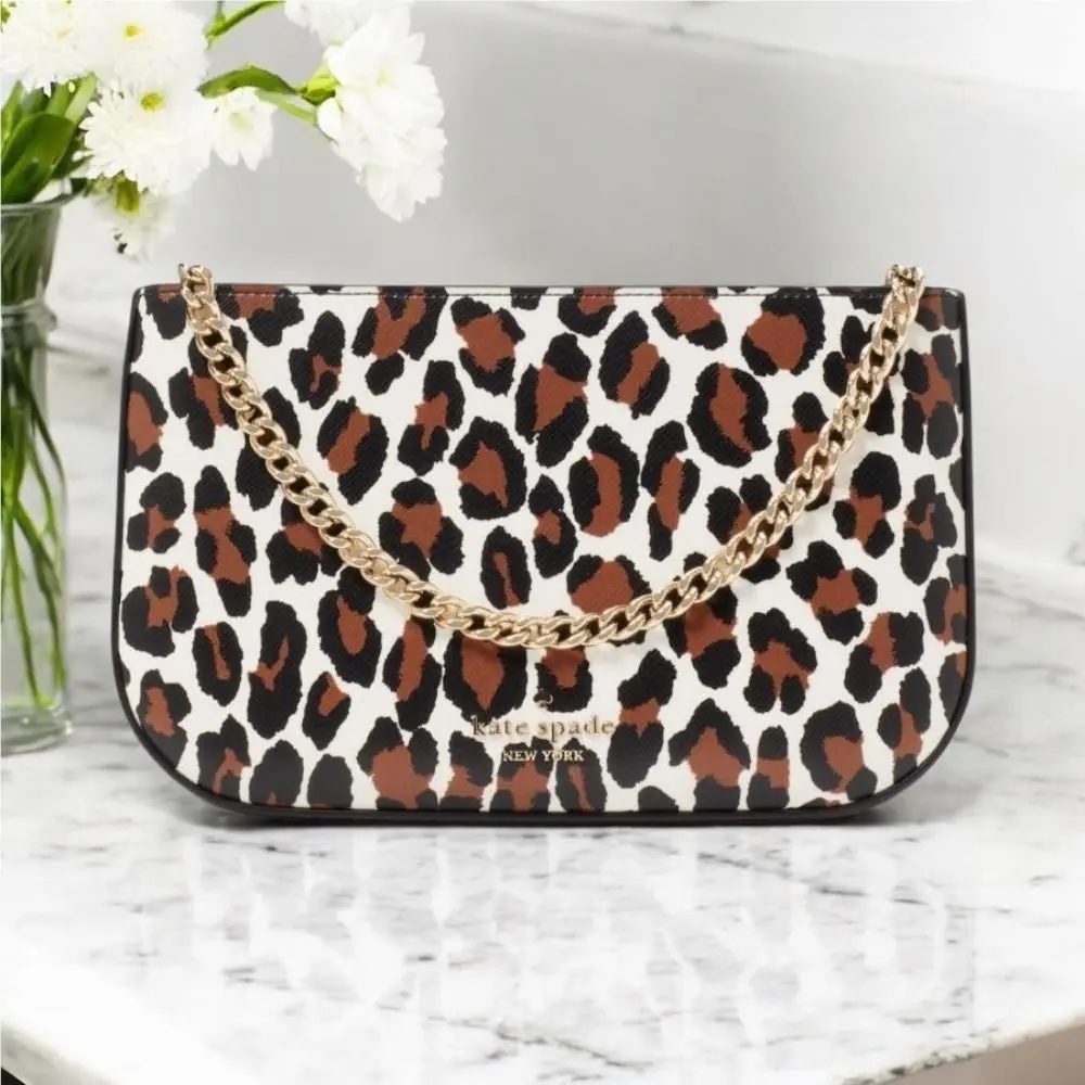 Madison Spotted Leopard Pochette Purse KH779 by Kate Spade