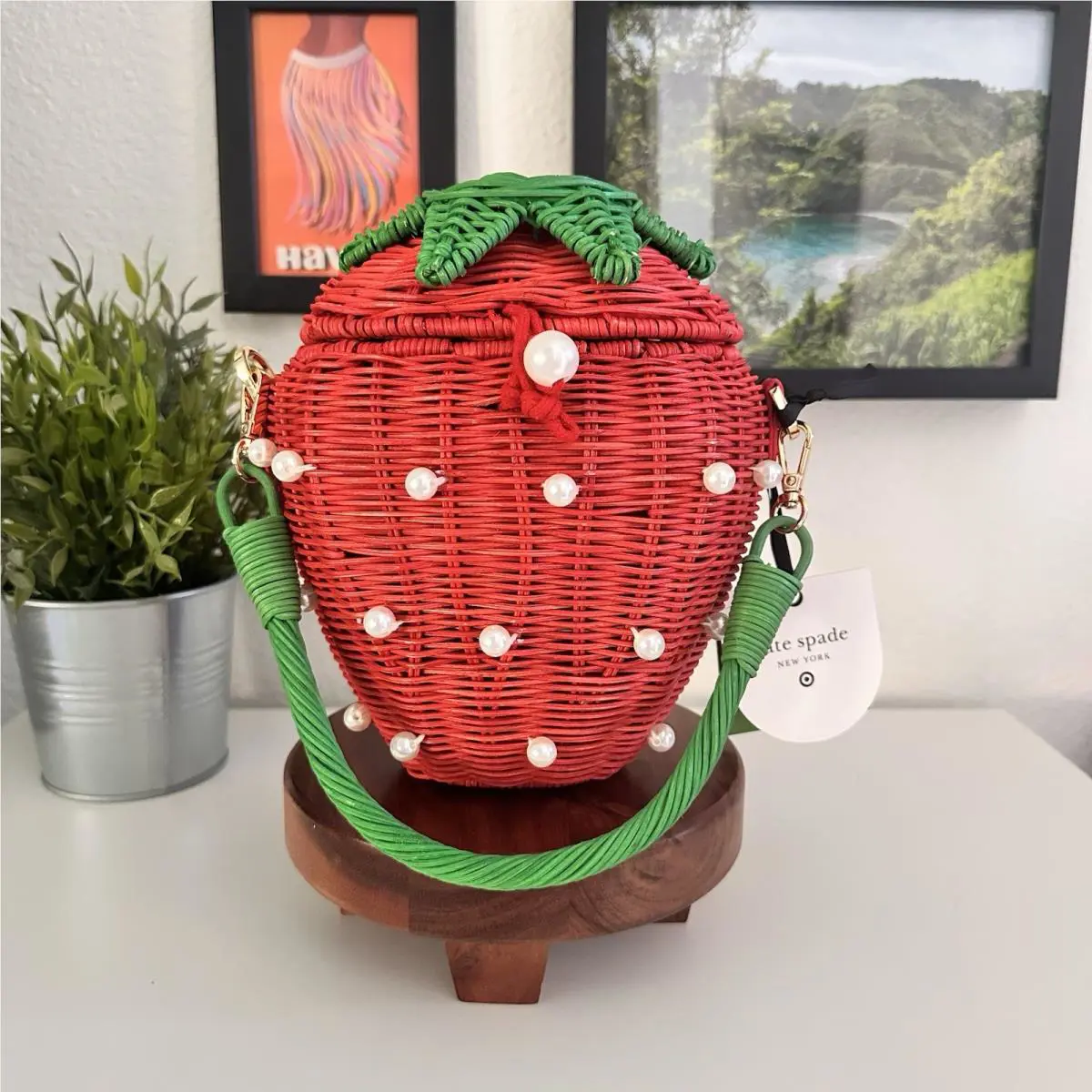Kate Spade NY X Target Pearl Embellished Strawberry Basket Bag Exclusive IN Hand