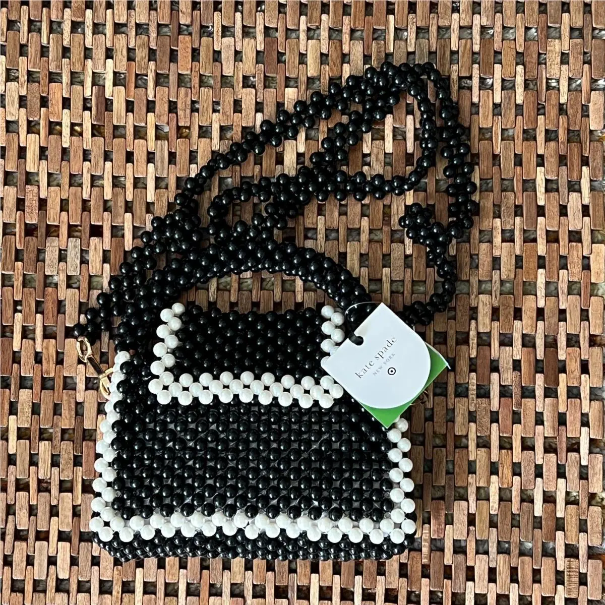 Kate Spade New York x Target Beaded Crossbody Bag Purse Black White New