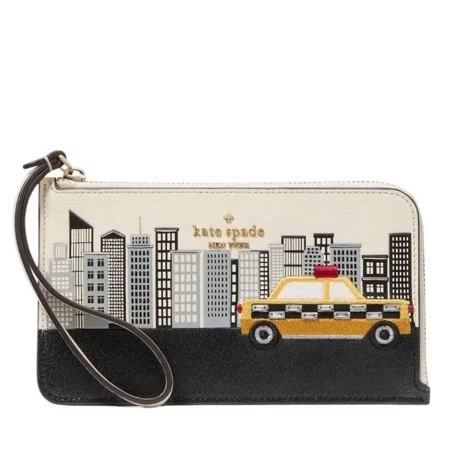 Kate Spade Nyc Big Apple L-zip Wristlet Cab City Scene KJ059