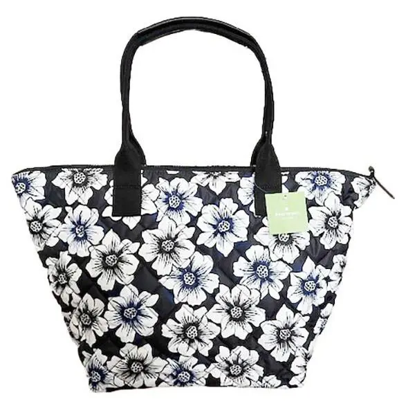 Kate Spade Ridge Kirby Quilted Nylon Ligthweige Top Zip Tote Bag Floral Cute