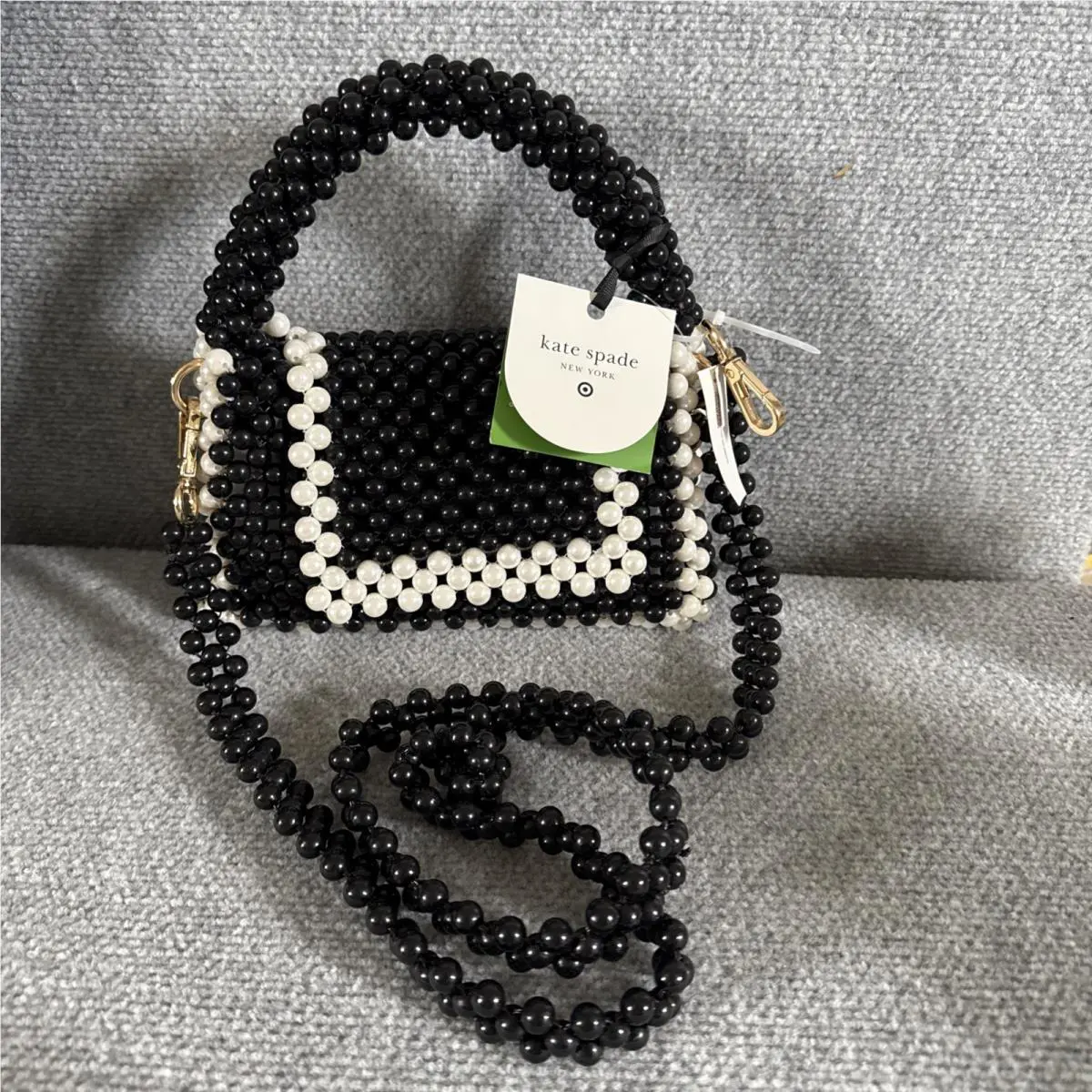 Kate Spade New York x Target Black White Colorblock Beaded Crossbody Bag