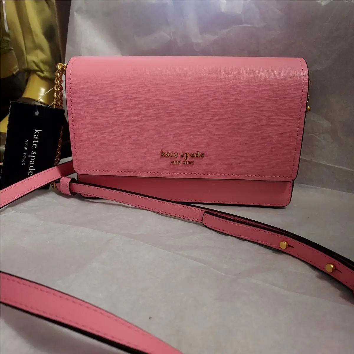 Kate Spade Salmon Pink Small Crossbody Flap Purse New