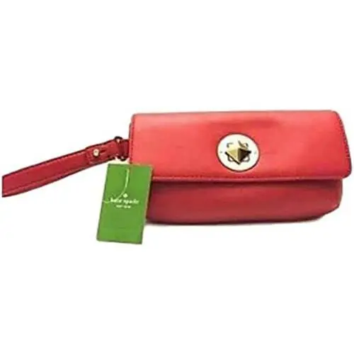 Kate Spade New York Chrystie Street Evan Leather Wristlet Clutch Red