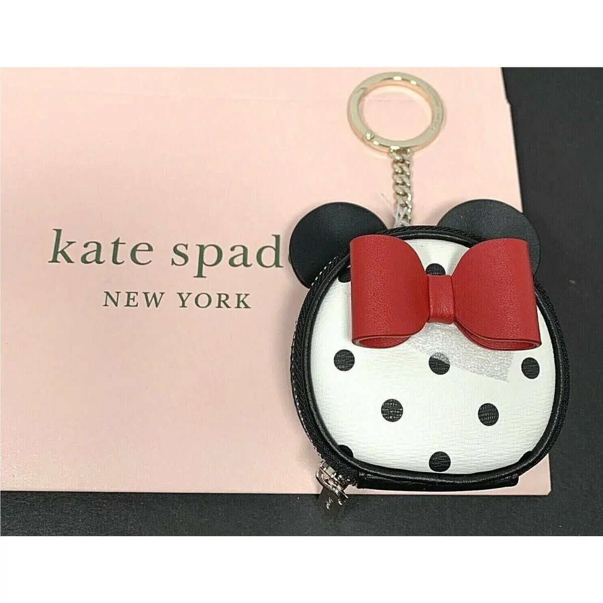 Kate Spade X Disney Minnie Mouse Coin Purse Bag Charm New