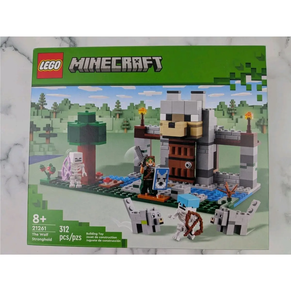 Lego Minecraft: The Wolf Stronghold Fortress Playset Building Kit 312 Pcs 21261